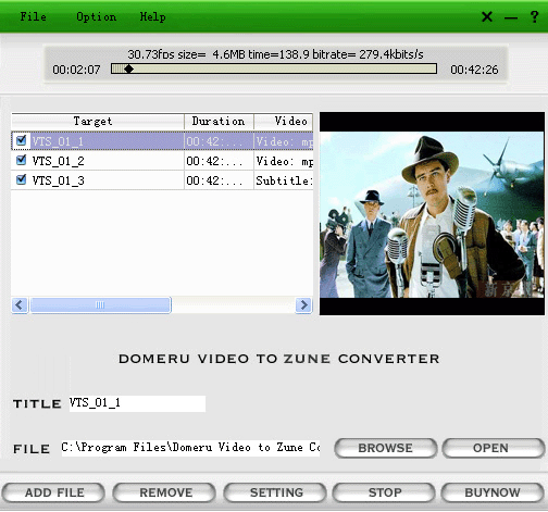 Domeru Video to Zune Converter screenshot